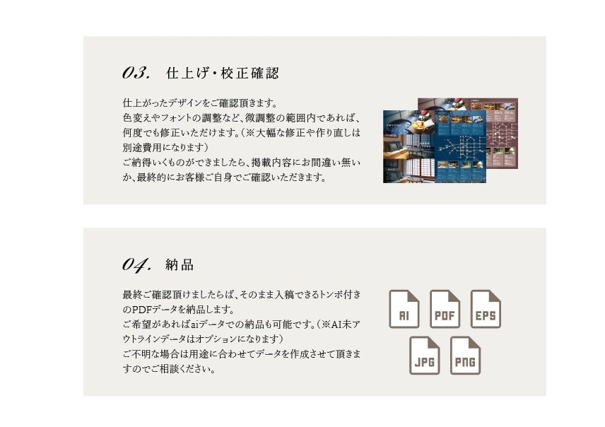 成果に繋がるチラシ・リーフレットをデザインします 【初めての方も安心】丁寧なヒアリングで理想を形にします！ イメージ3