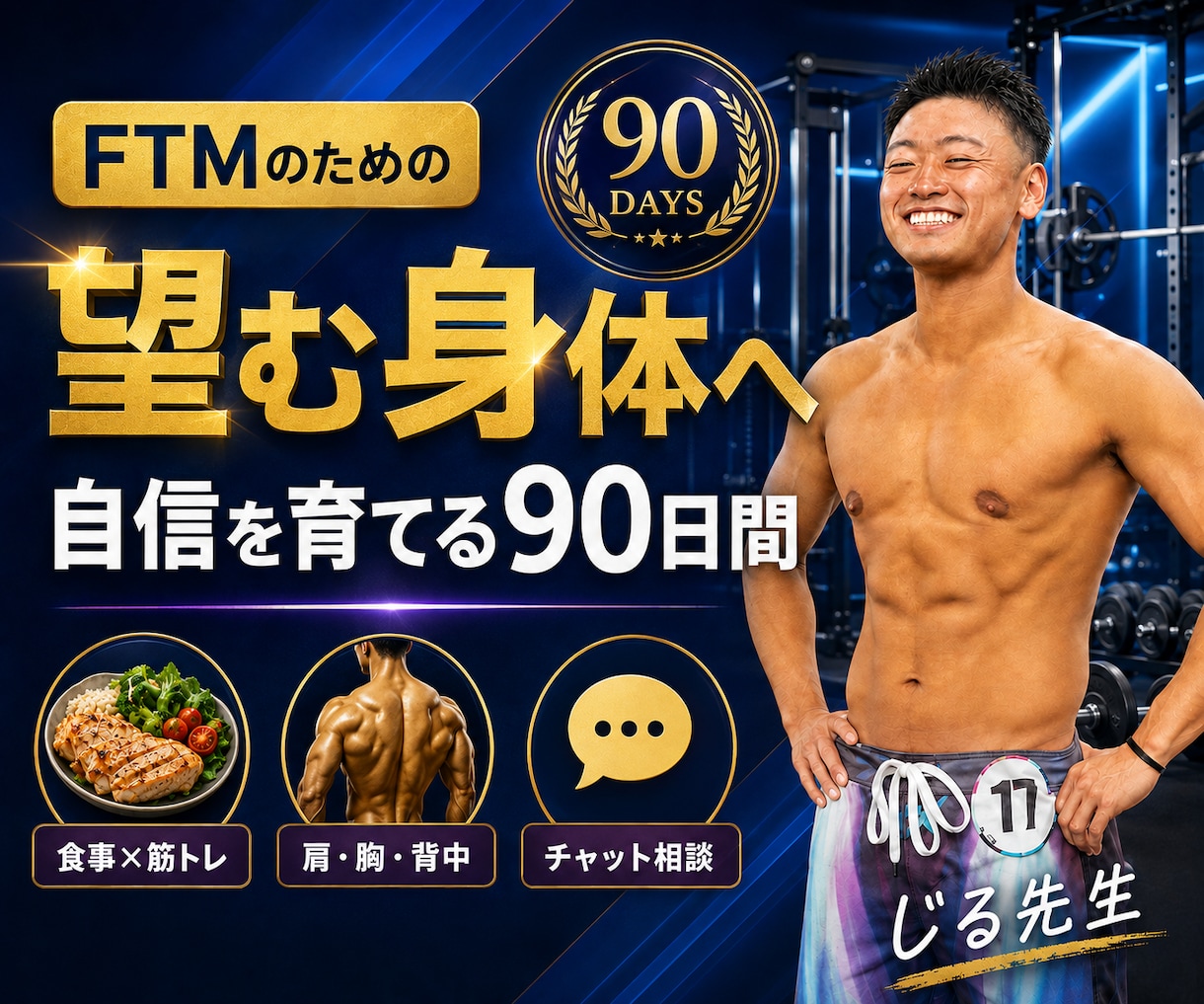 FTM向け3か月ボディメイクを伴走します 食事と筋トレを一緒に整え、自分が望む身体を目指す90日間 イメージ1