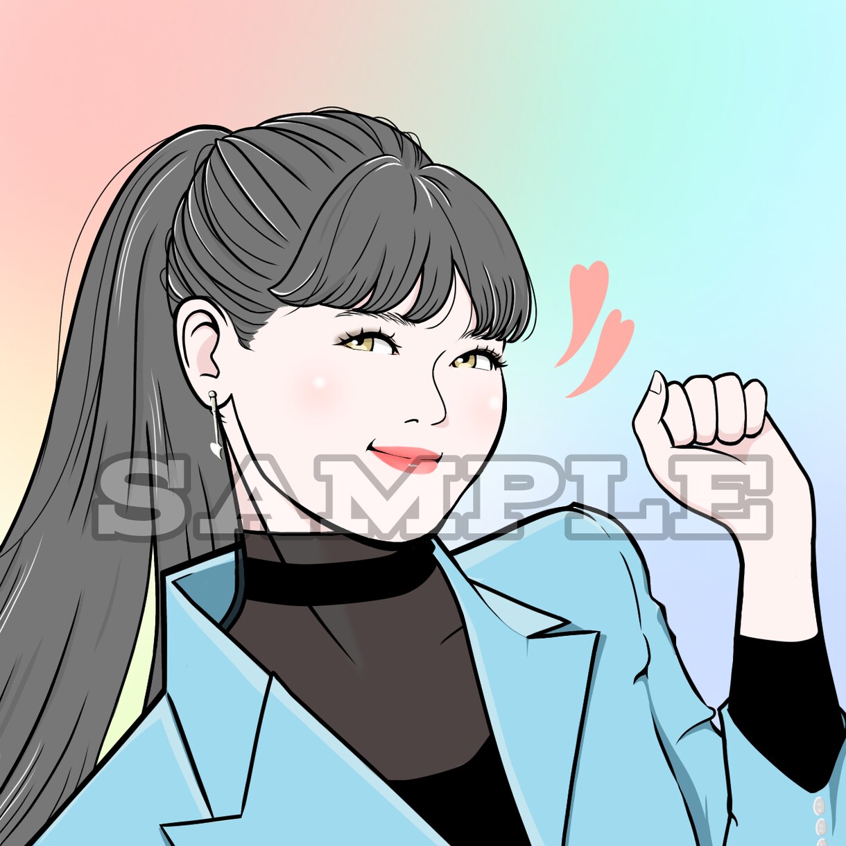 SNSアイコン等♪アイドルのような人物画を描きます 細かい要望がある方も相談してください♡ イメージ6