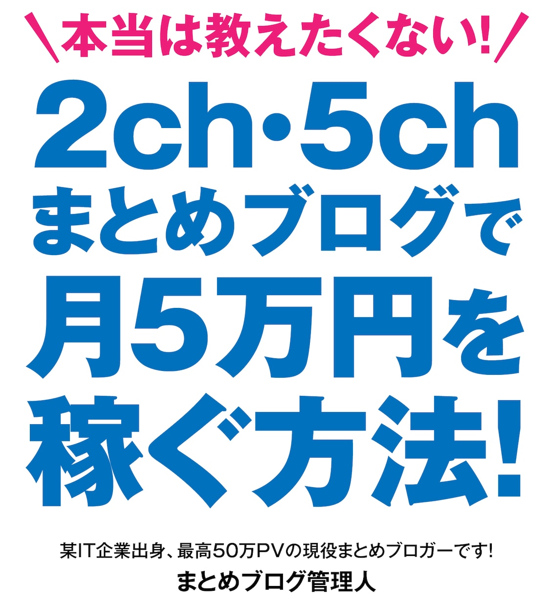 2ch/5chまとめブログのアドバイス/診断します 某IT企業出身、月間15万PVの現役まとめブロガーです！ イメージ1