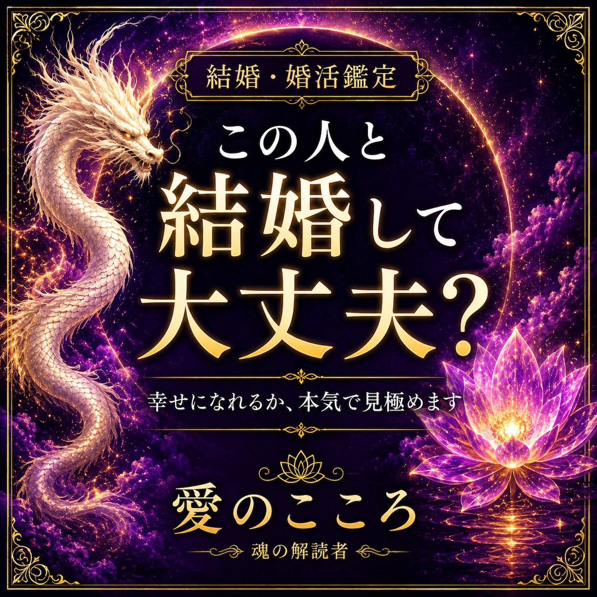 結婚・婚活鑑定 　その結婚相手を本気で見極めます この人と結婚して大丈夫？幸せになれるか本気で見極めます イメージ1