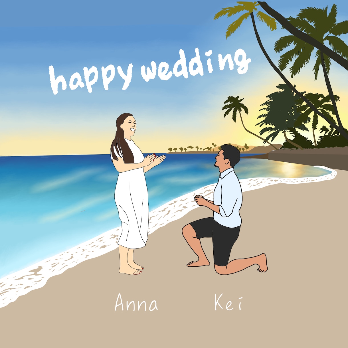 結婚祝いにウェディングイラスト制作します 写真立てに飾れ、プレゼントに最適なウェディングイラスト！！ イメージ4