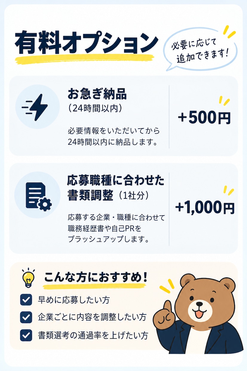 履歴書・職務経歴書を作成します 採用担当×現役CAが“選考を意識した”応募書類を作成 イメージ7