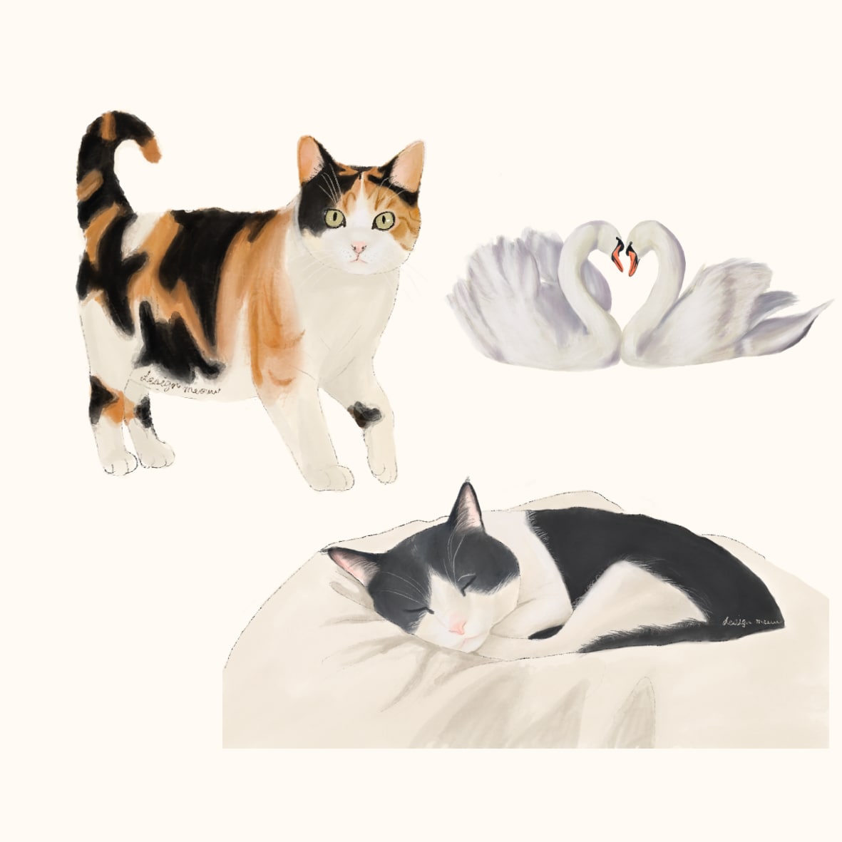温かみのあるペットや動物のイラストを描きます リアルで温かみの温かみのある水彩イラスト イメージ2
