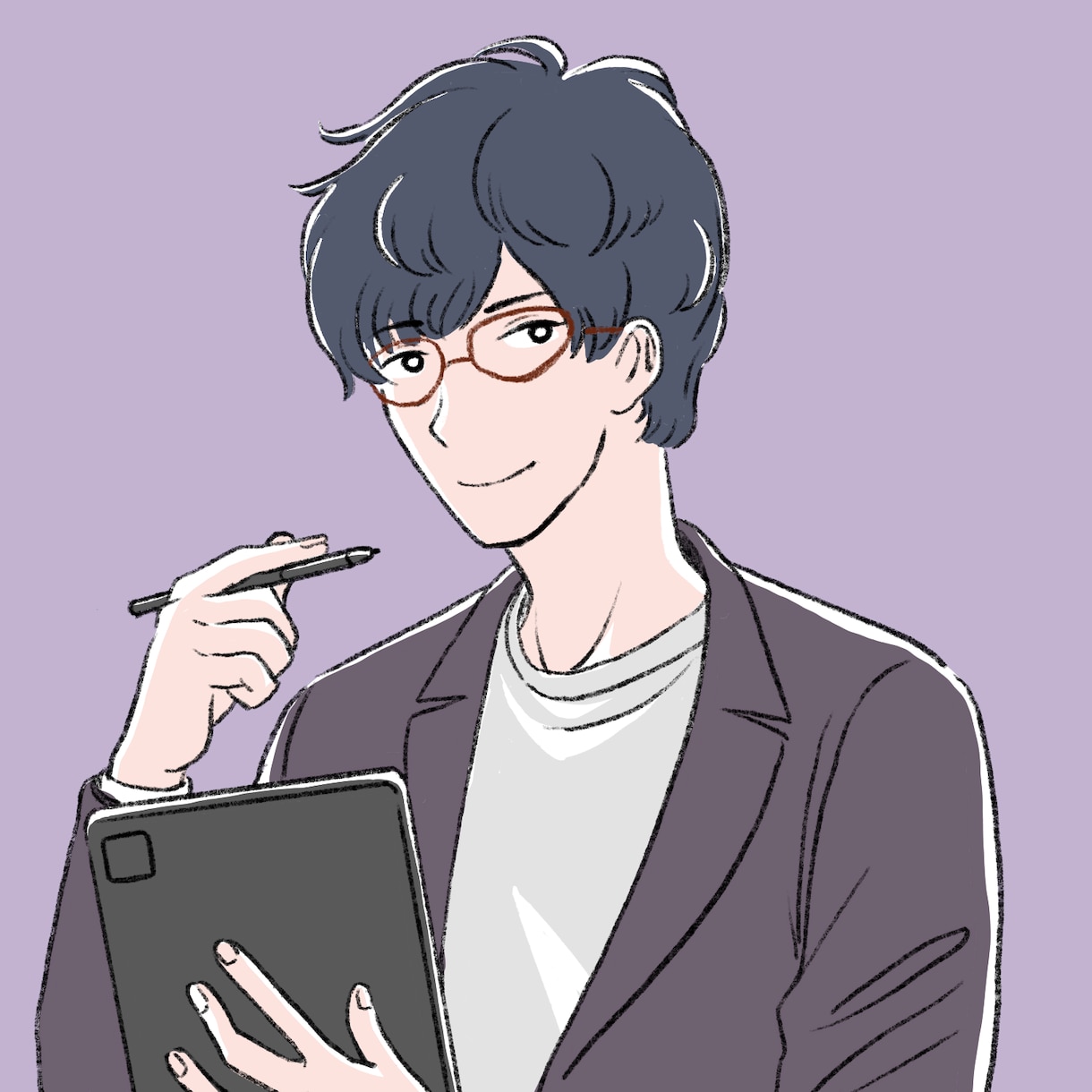商用利用可！シンプルなSNSアイコンを描きます シンプルで目を引く、優しいカラーの人物イラストSNSアイコン イメージ3