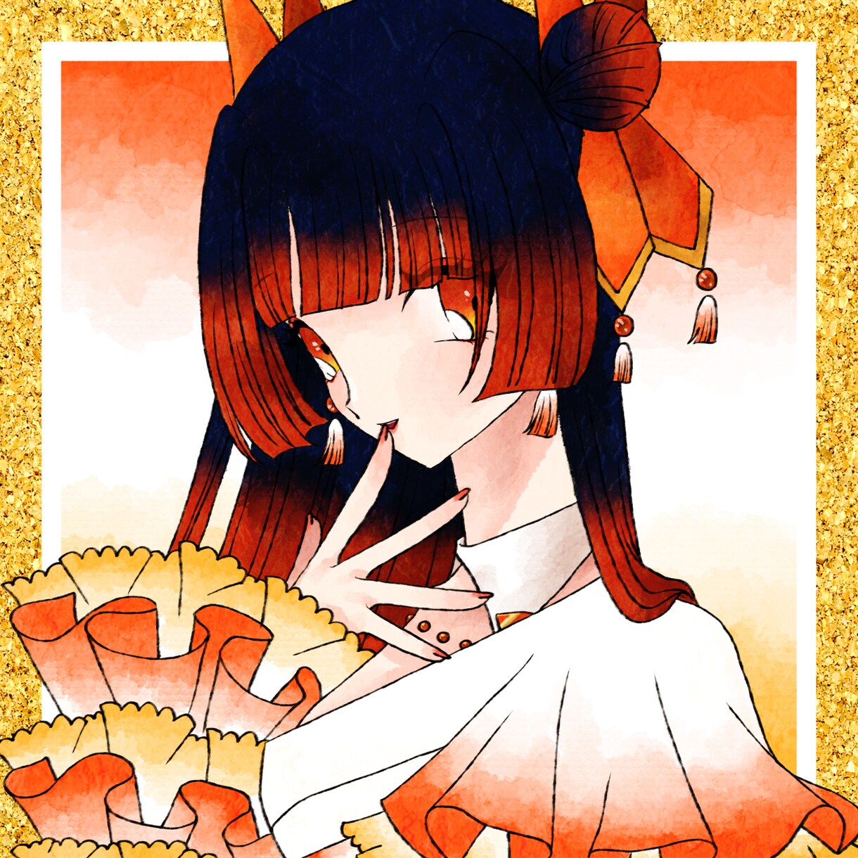 色とにじみが綺麗な和風イラスト描きます 和紙の質感やグラデーションが美しい和風イラスト描きます イメージ5