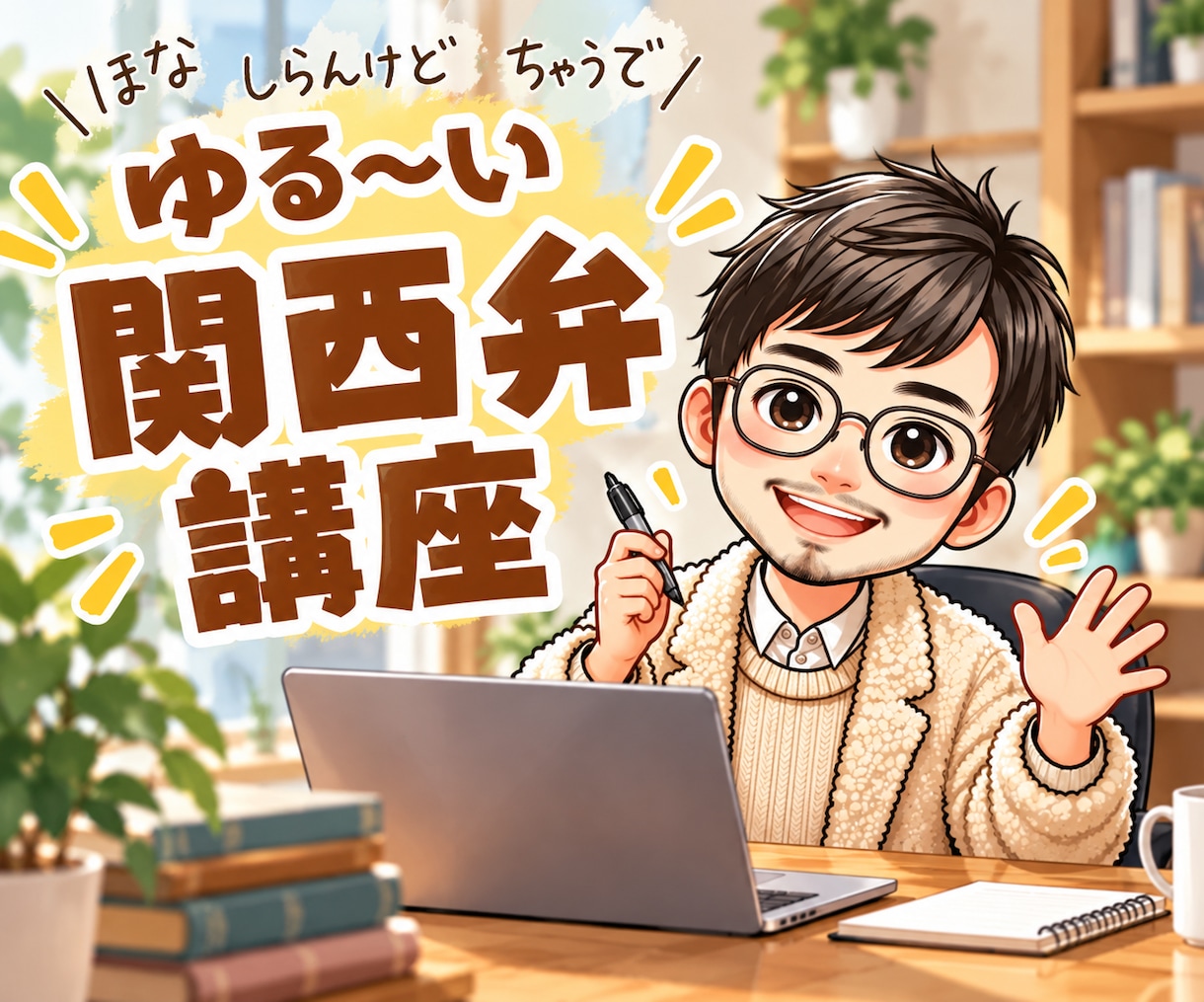 関西弁にふれたい人大歓迎❣️楽しい講座を開きます ゆるーい関西弁の僕が…優し〜く関西弁を伝授する講座やでぇ⤴️ イメージ1