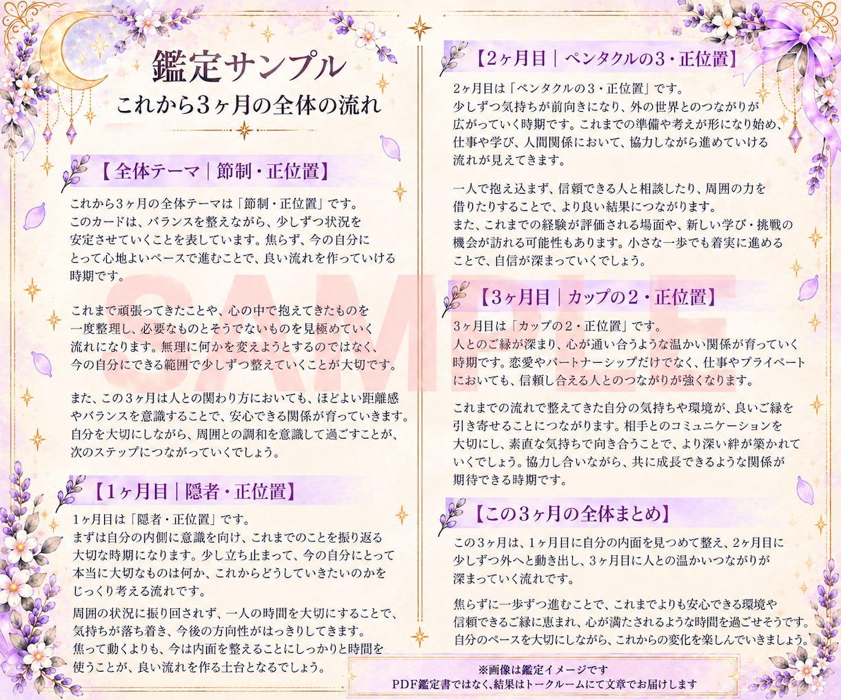 これから3ヶ月の全体運＋今の悩みを深く占います 24時間以内に対応｜恋愛・仕事・金運・人間関係まで イメージ5