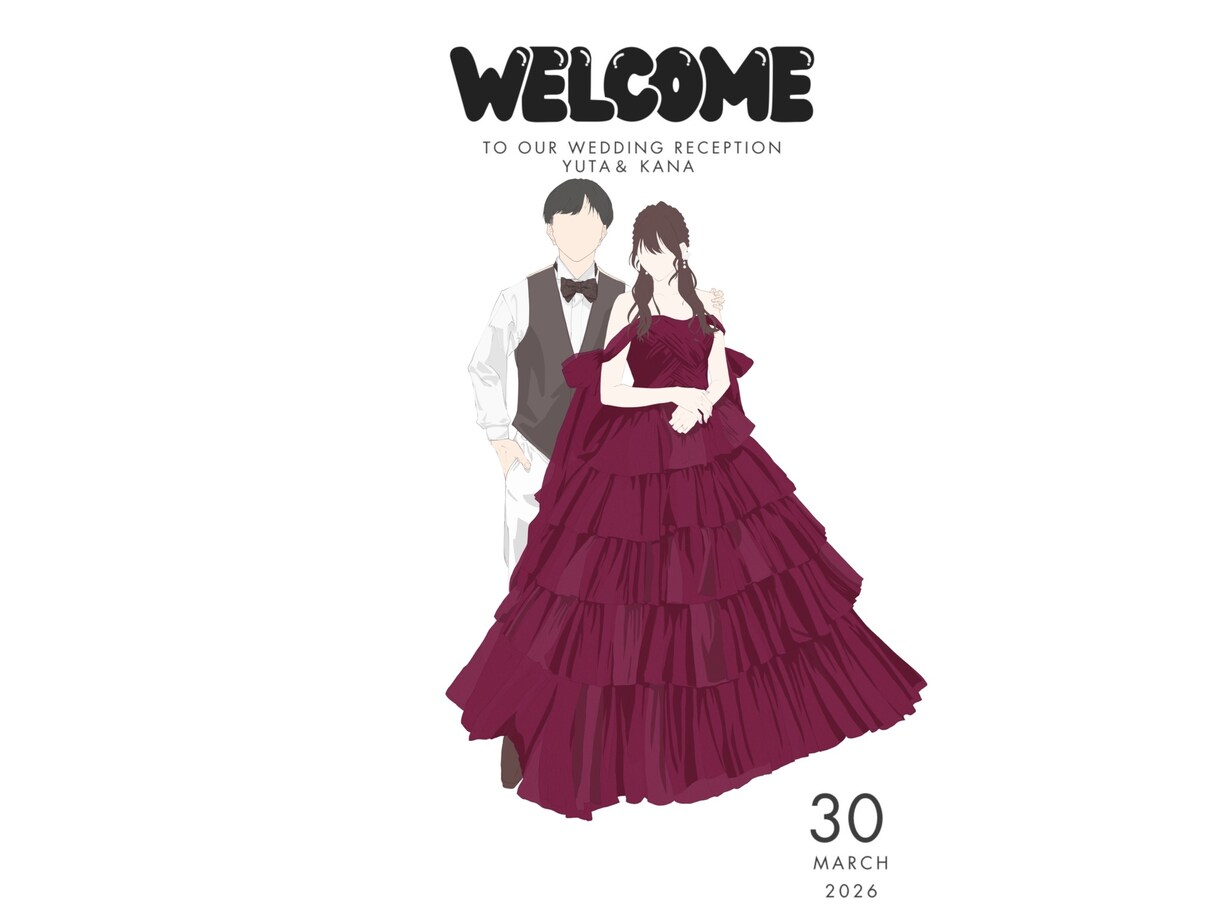 手描きウェルカムボードイラストを作成いたします 淡色好きのあなたに刺さるウェルカムボードを描きます！ イメージ1