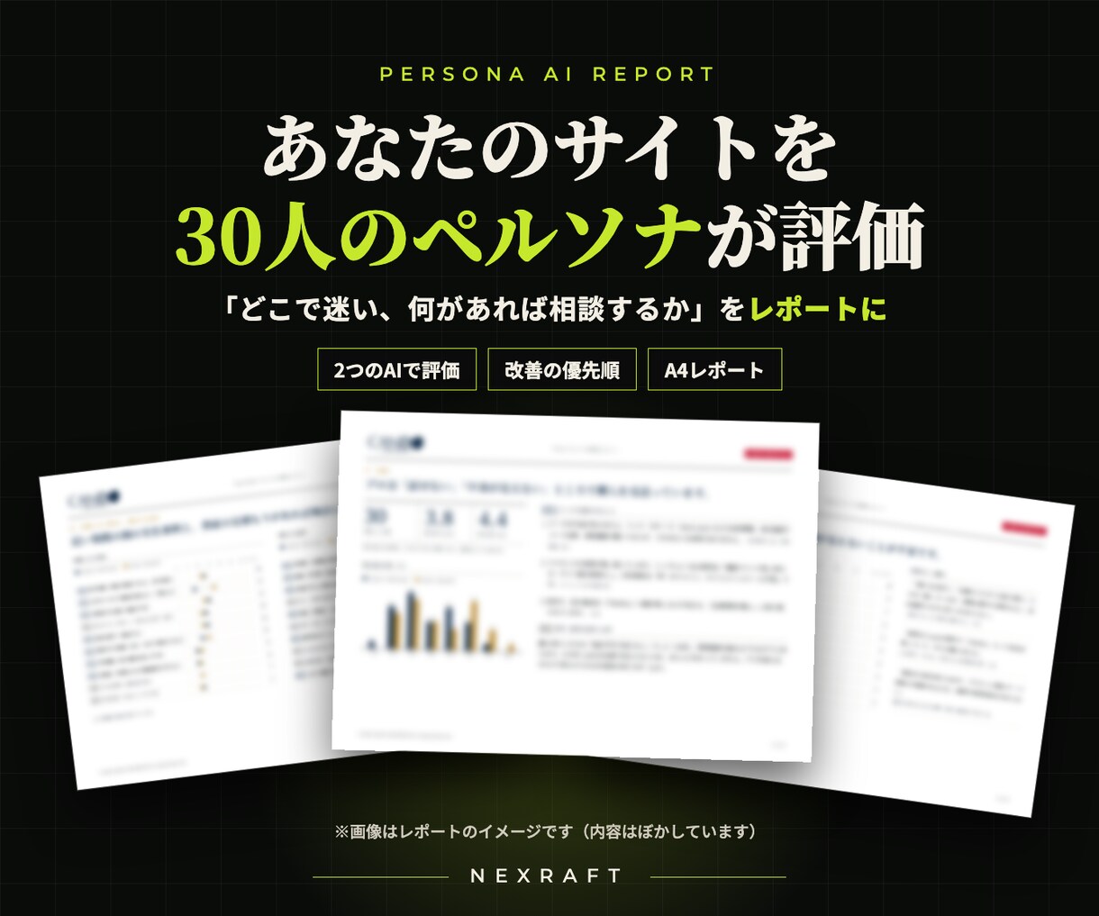 AIペルソナ30人でサイトを評価しレポートします どこで迷い、何があれば相談するかが分かります イメージ1
