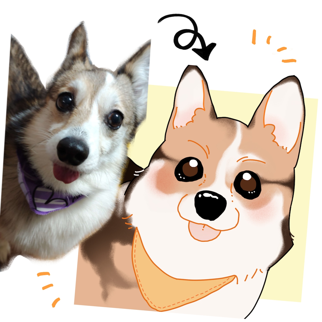 ポップなのに似てる！ペットのイラストお描きします あなたのペットのお写真を参考にイラストをお描きします！ イメージ2