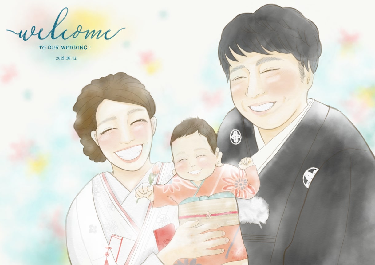 デジタルのウェルカムボード描きます 結婚式のオリジナル似顔絵をお探しの方！ イメージ2