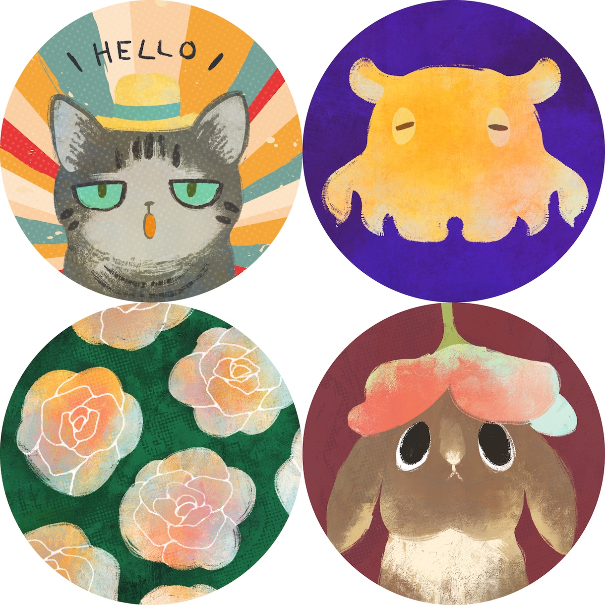 ポップで目を惹くアイコン制作します 動物・花・ネイル・推し概念をアイコンに。グッズ用も可能です。 イメージ3