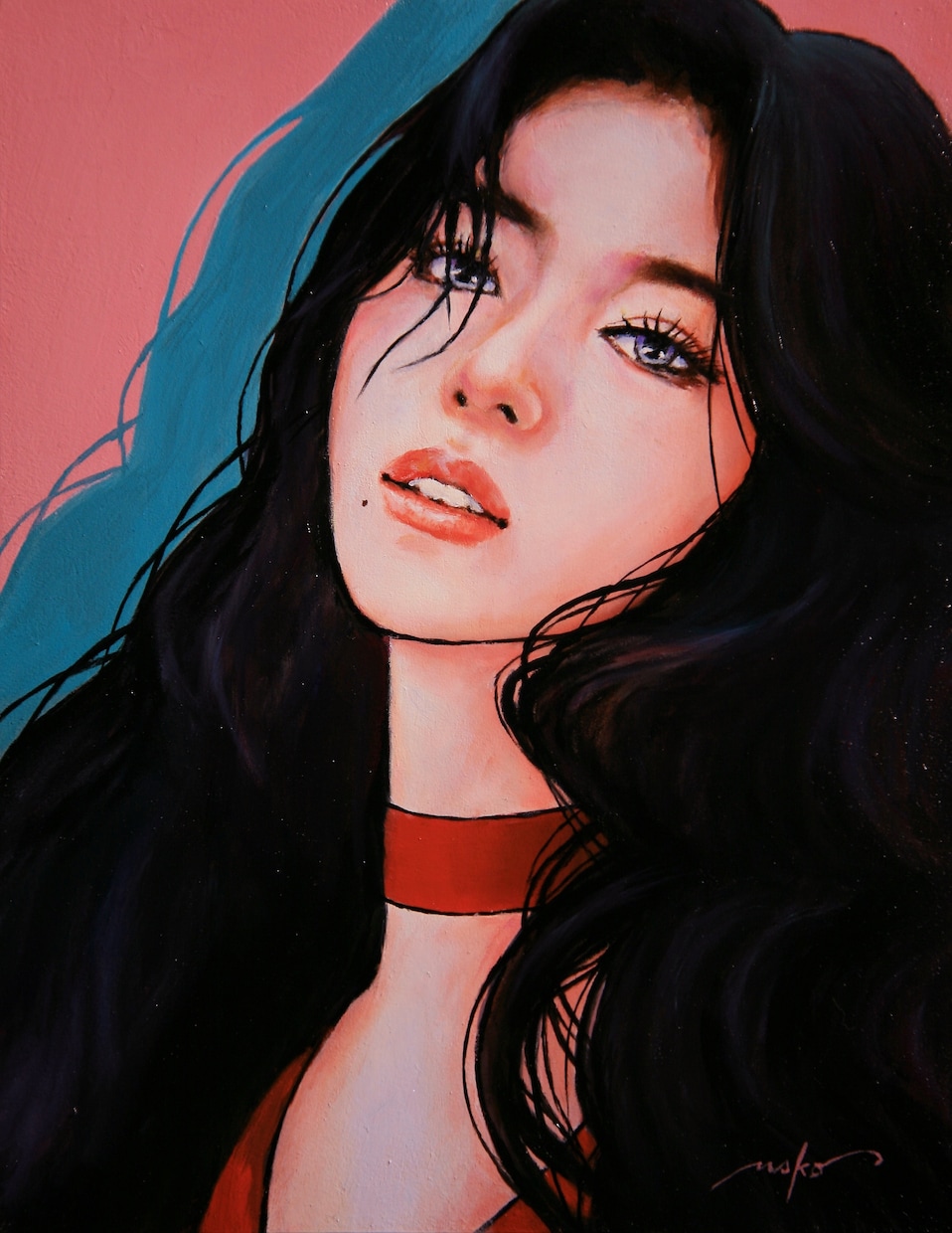 アナログ独特の現代アート的女の子イラストを描きます アナログ感のあるアイコンや似顔絵をご希望の方への特別版です イメージ4