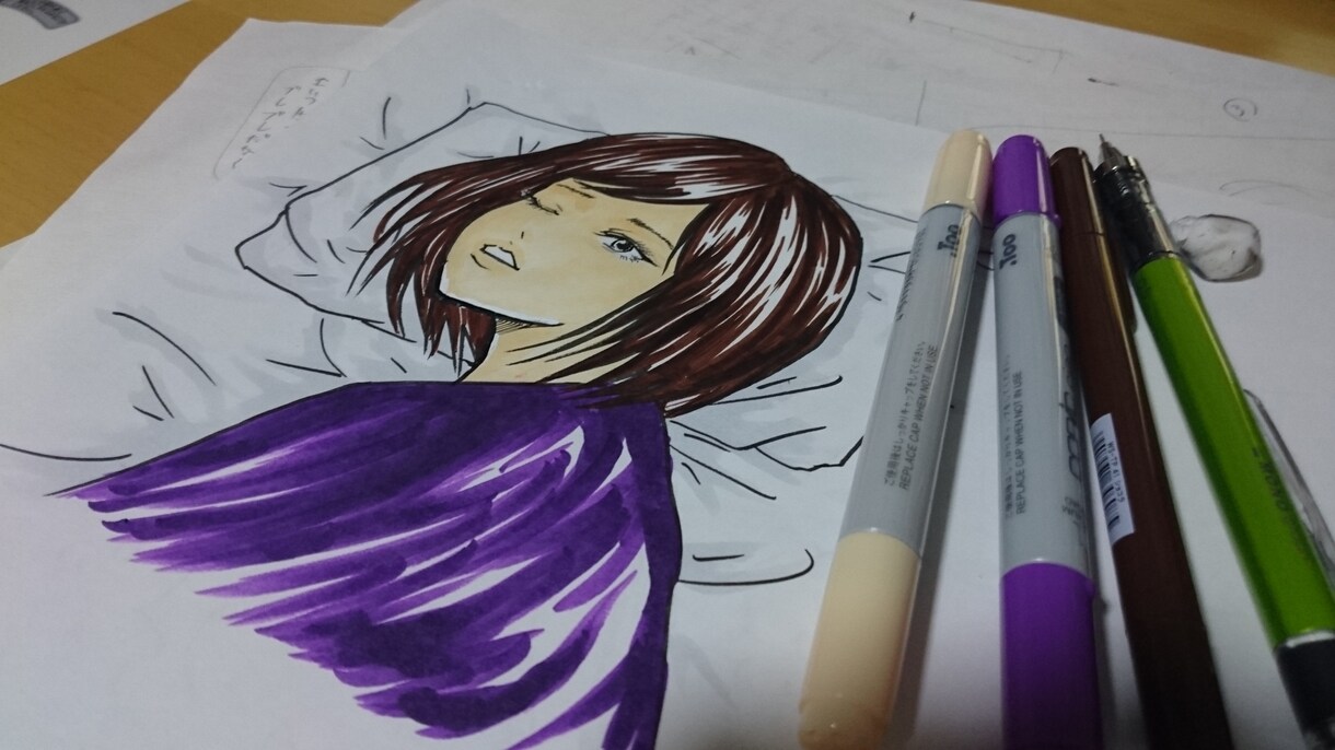 簡単な似顔絵描きます コピックで簡単なアナログ似顔絵描きます(*´∀｀*) イメージ2