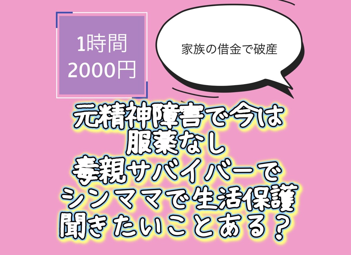 元精神障害で今は服薬なし。毒親サバイバー応援します 毒親と絶縁、私もギリギリですが、一緒にがんばろう。 イメージ1
