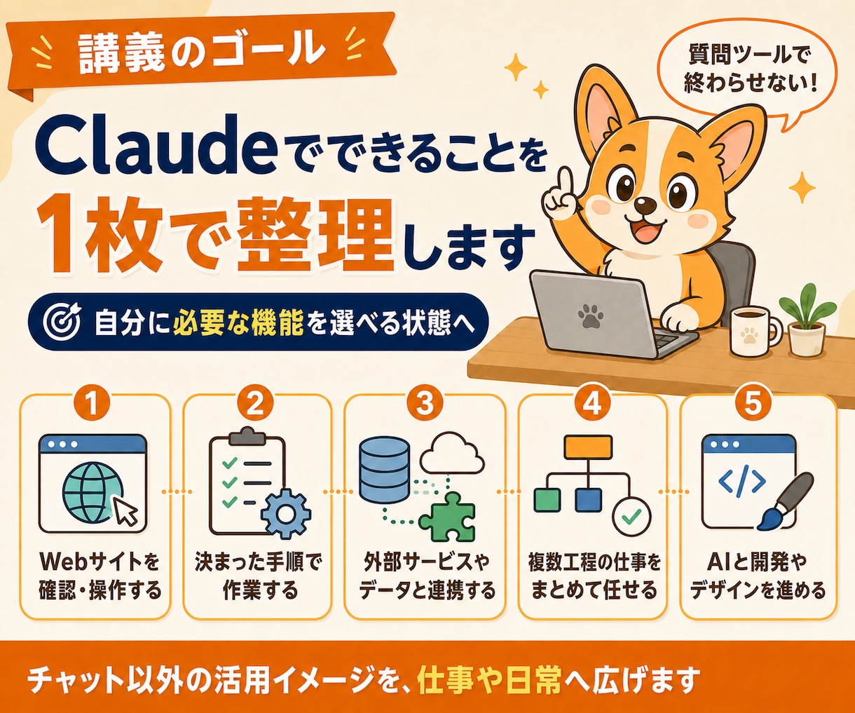 １名限定価格：Claudeの使い方を教えます 初心者向け：Claudeの主要な機能を1時間で総ざらい イメージ4