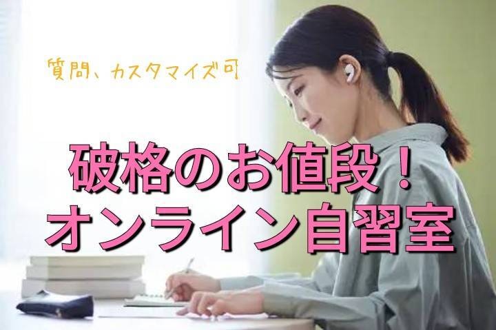 質問、雑談、学習相談もok！一緒に勉強、作業します 90分で1500円！オンライン自習室 イメージ1