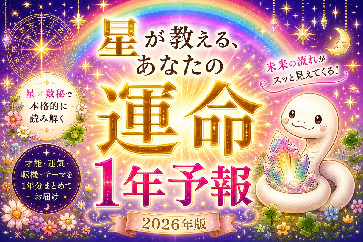 星と数字で読み解く、あなたの2026年よみます 星と数秘で読み解く、あなたの2026年〜 1年予報 〜 イメージ1