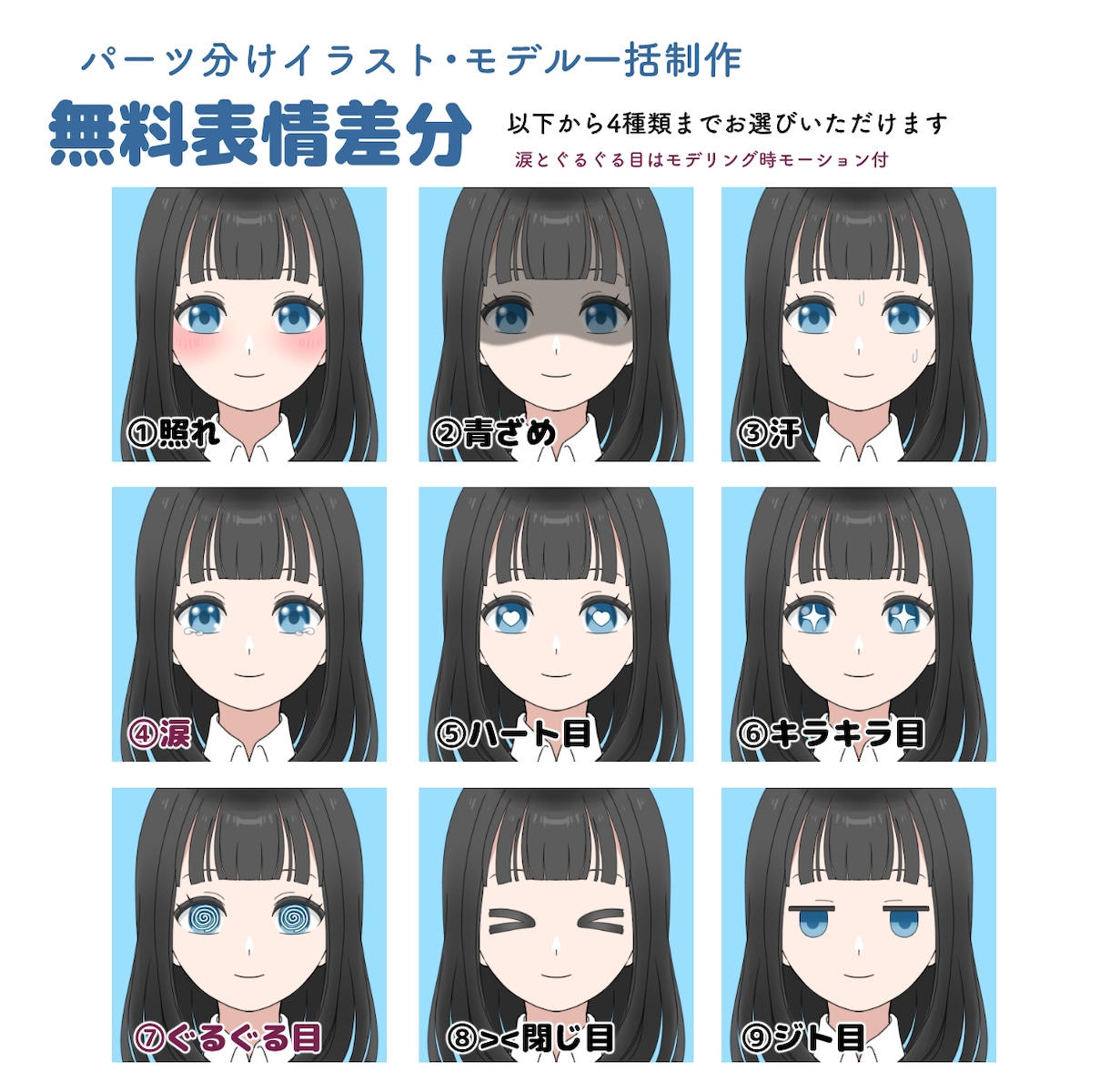 Vtuberモデルのパーツ分けイラスト制作します Live2Dモデル用パーツ分けイラストお描きします イメージ3