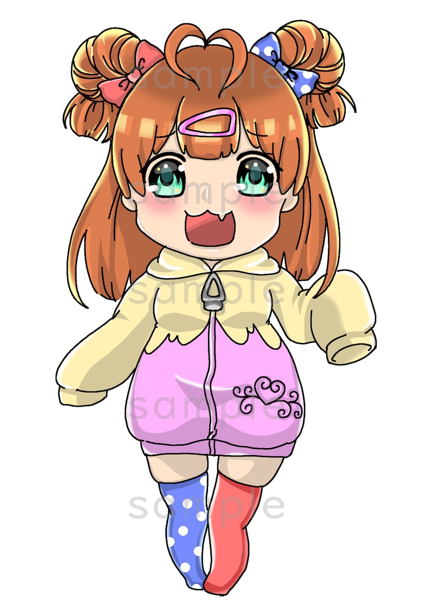 ミニキャラ・アイコンイラスト描きます 女性キャラのぷにっとしたイラストを作成します イメージ1