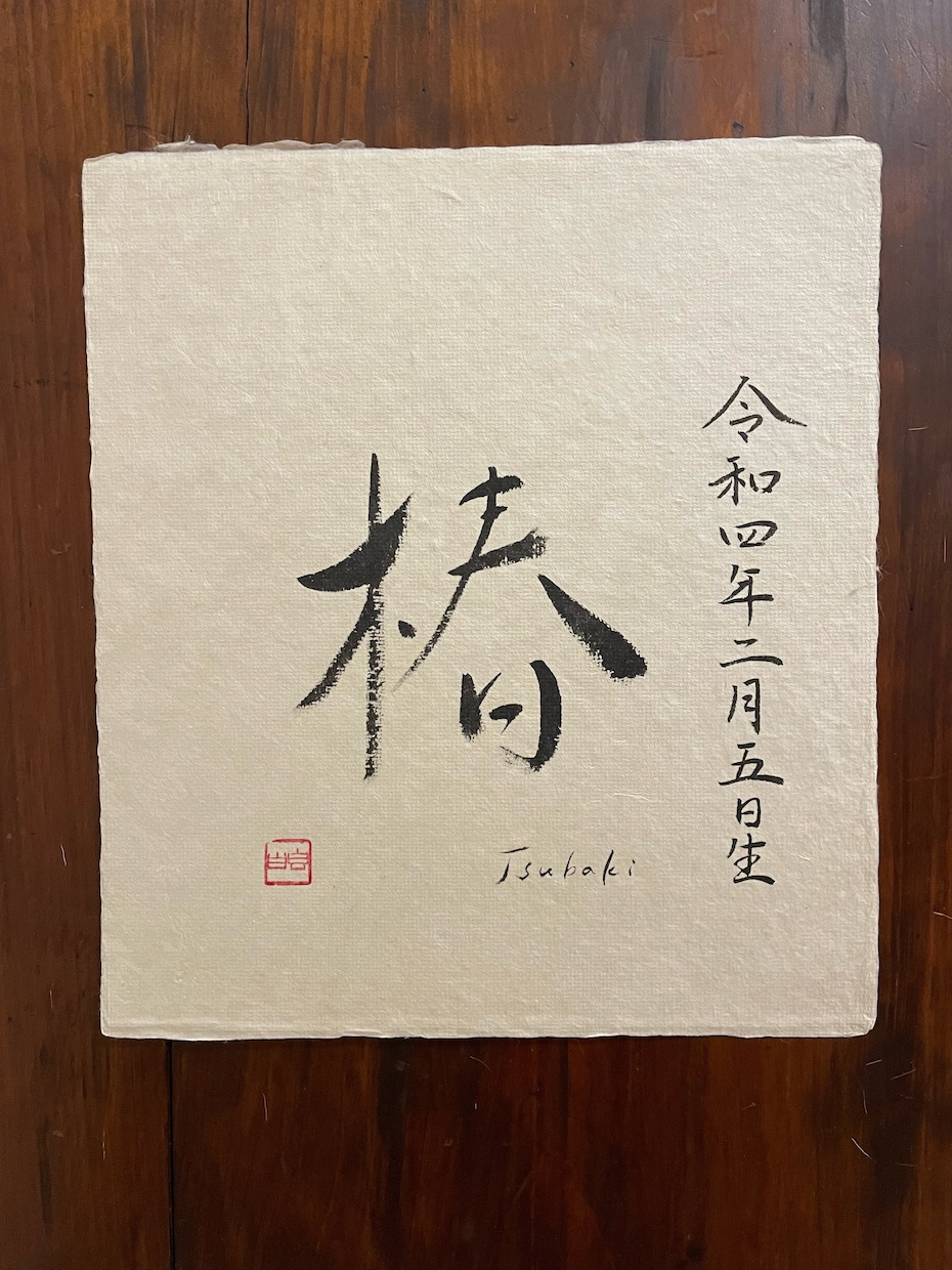 重要無形文化財の和紙に命名書を書します 一　生　を　一　瞬　に　込　め　て イメージ6