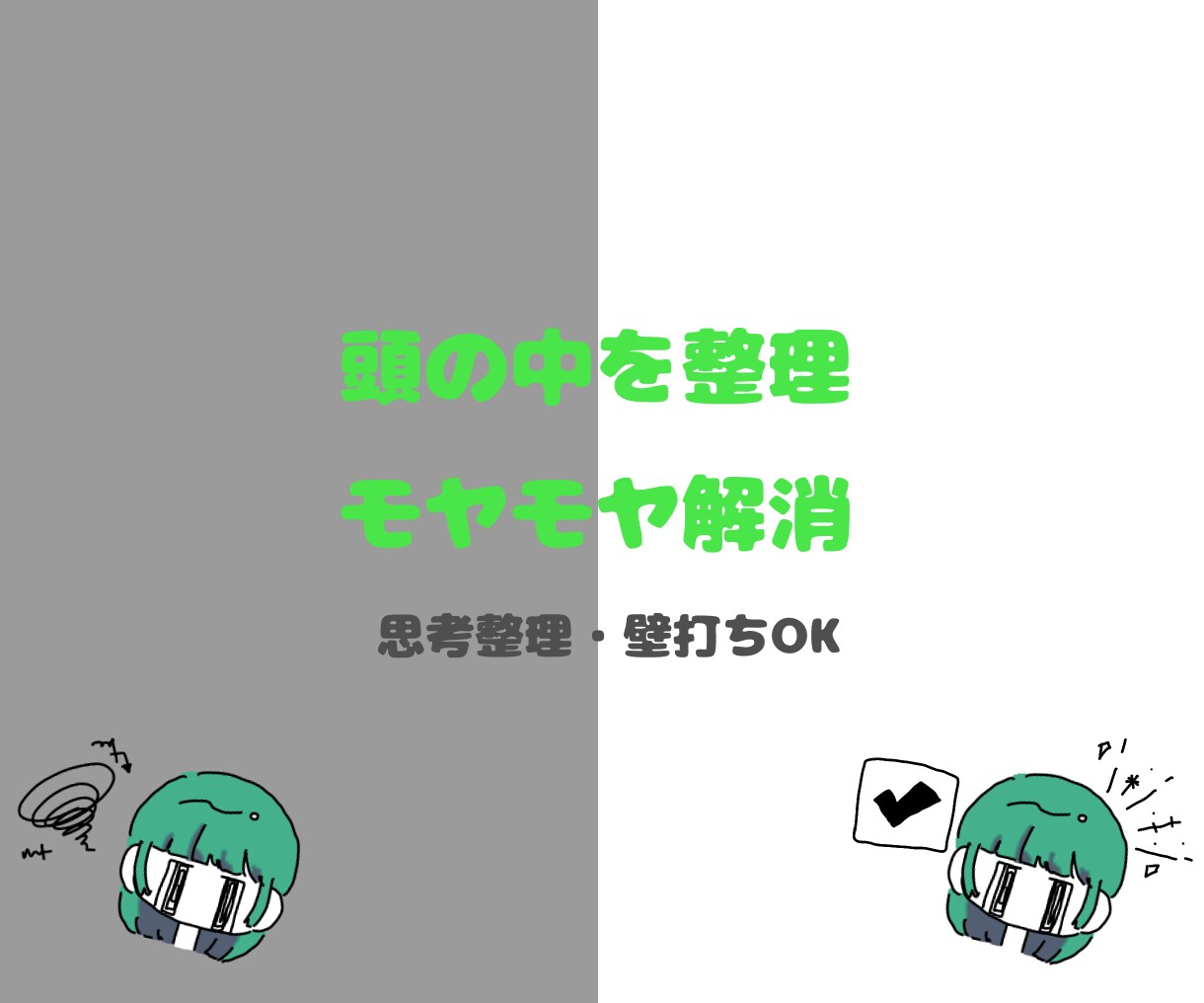 頭の中のモヤモヤを整理・言語化します 考えがまとまらない人、整理してスッキリ イメージ1