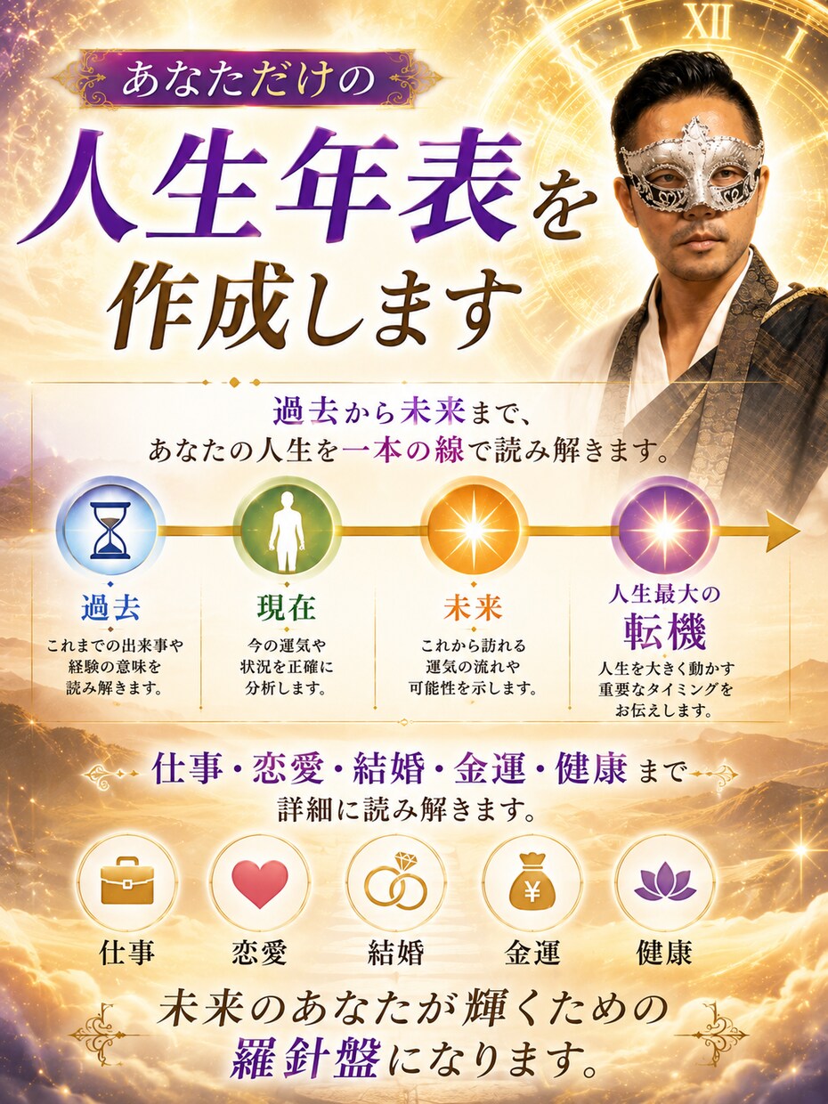 人生のバイオリズムから未来の転機を霊視します 仕事・結婚・転職・金運｜これから人生が動く時期を詳しく鑑定 イメージ4