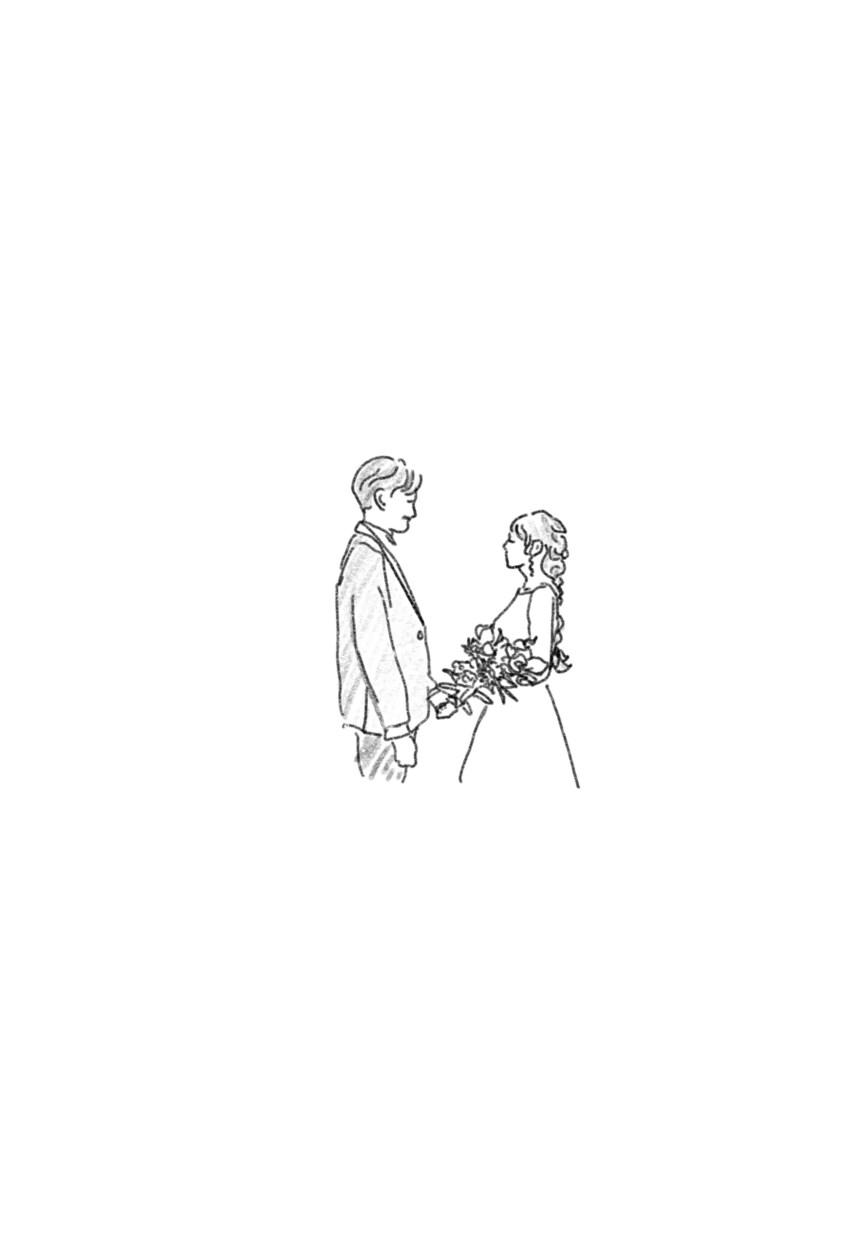 シンプルなウェディングイラストを作成します ウェルカムボードや席札などなどお2人らしいイラストを! イメージ3