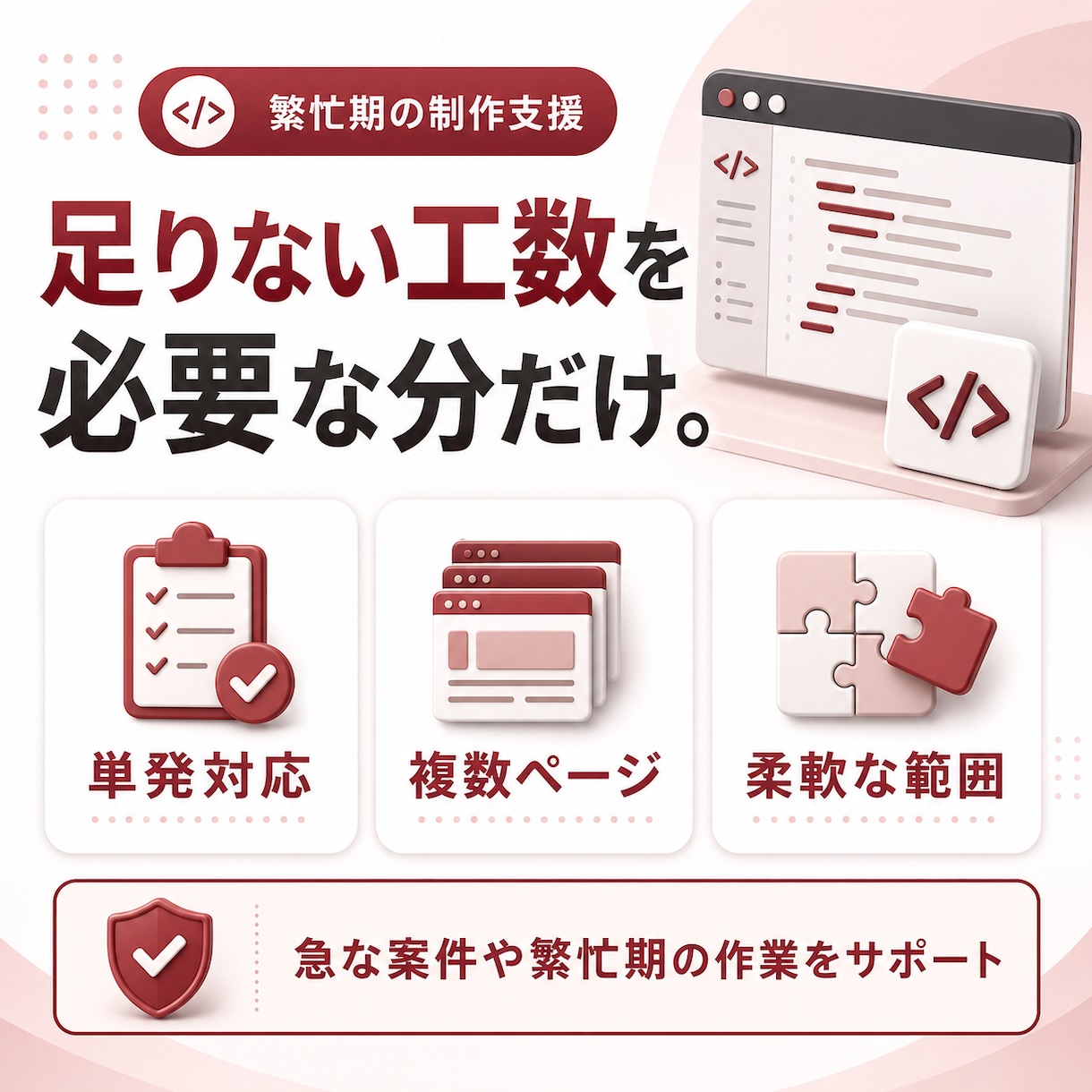 HTML/CSSのコーディングをお手伝いします サイト更新の「急な人手不足」や「工数不足」に対応 イメージ6