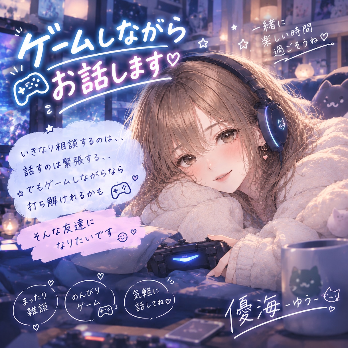 ゲーム好き限定 ゲームと雑談で楽しくします いきなり話すのは緊張する、でもゲームをして仲良くなりましょう イメージ1