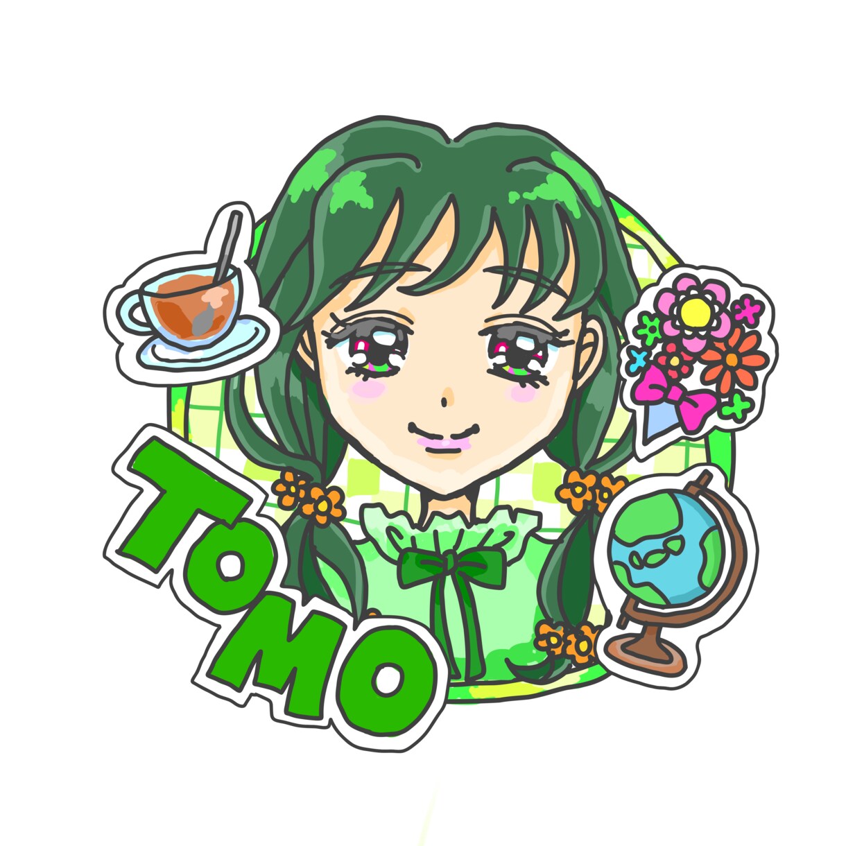 アニメっぽい女の子と好きな物のアイコン描きます 可愛くて目立つ！好きな物が一目で分かるSNS用アイコン イメージ3