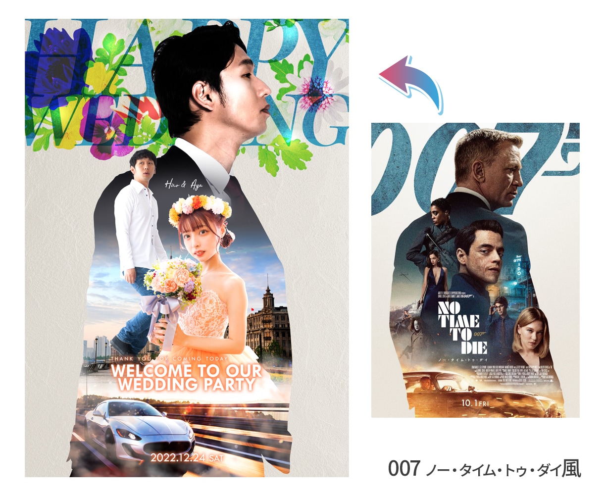 映画ポスター風なウェルカムボード作成致します イベント、記念に好きなポスター風に合成いたします。 イメージ2