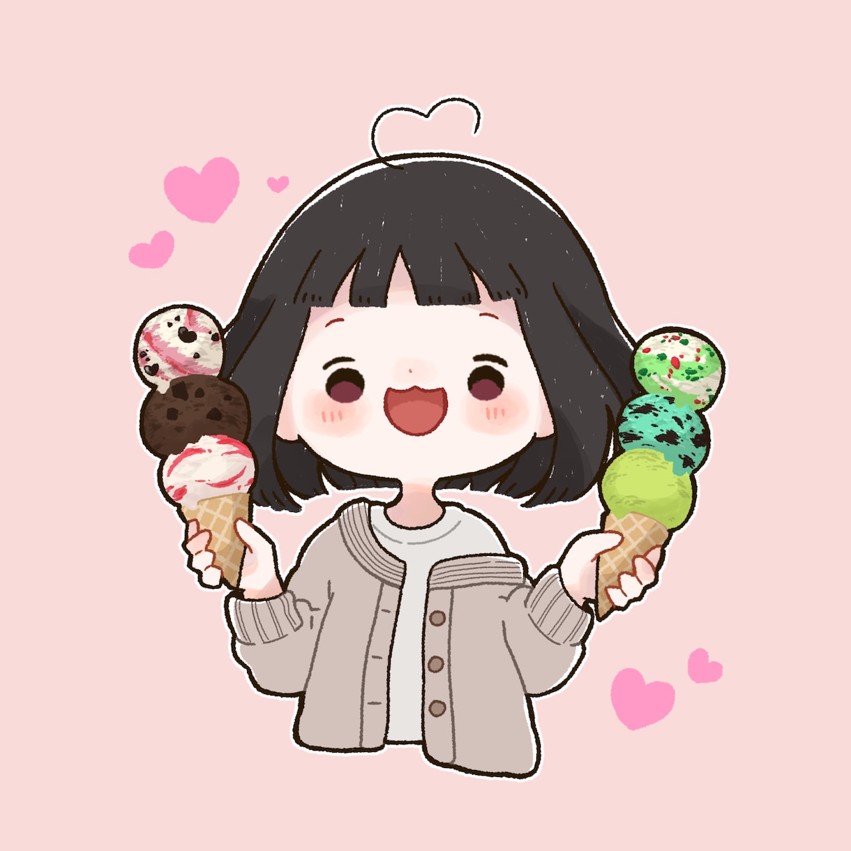 使いやすいイラストを制作します ブログ、sns、名刺等に【表情差分1つ無料！！】 イメージ4