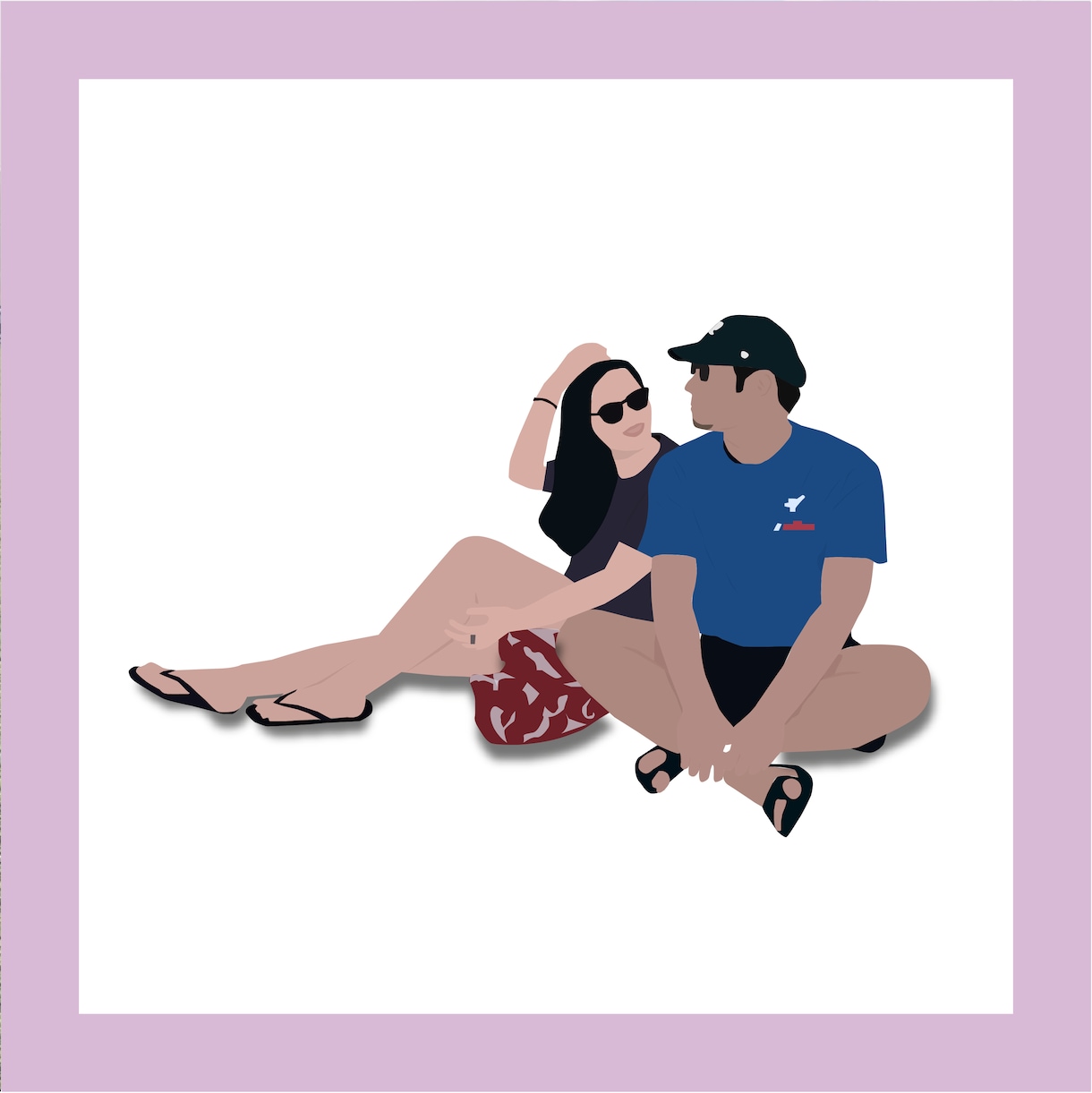 お洒落なアイコン(2名) をつくります お好きな写真をFlat design(フラットデザイン)に！ イメージ3