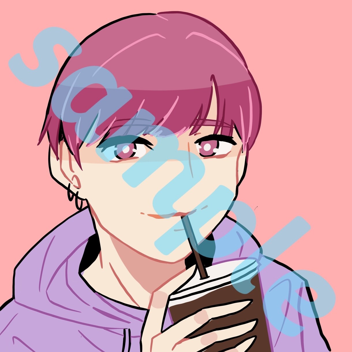 アイコンイラスト描きます 80'sぽいポップな絵柄で目立つアイコン★ イメージ6
