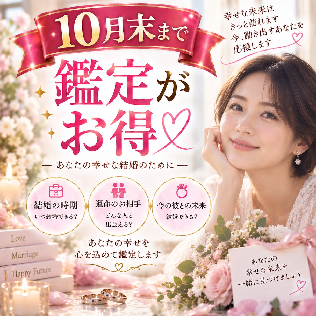 結婚総合鑑定♡結婚時期と運命のお相手を視ます 「いつ結婚する？運命の相手と幸せな未来を視抜きます」 イメージ1