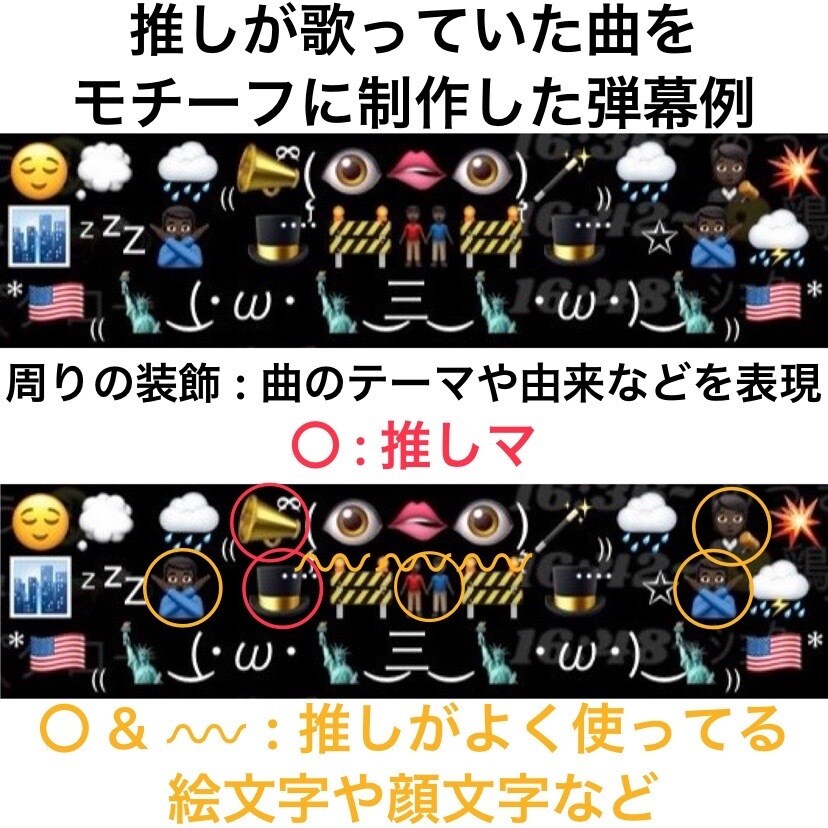 配信やイベントを盛り上げるための弾幕を制作します 推しや楽曲のイメージに合わせ映えるオリジナル弾幕デザイン イメージ3