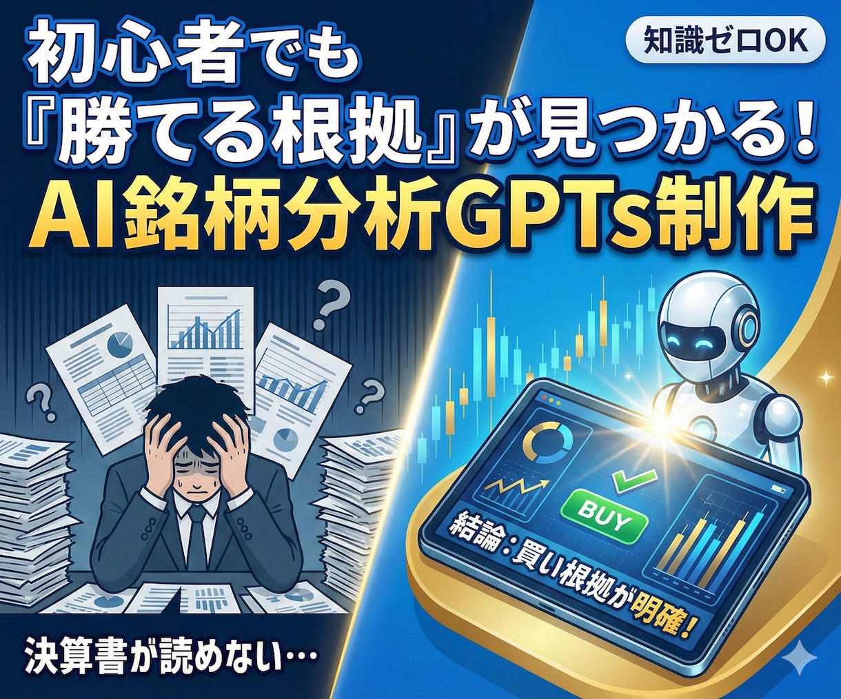 株式投資初心者向けに“銘柄分析ツール”作ります 株初心者でも勝てる根拠が見つかる/決算・財務をAIで整理 イメージ1