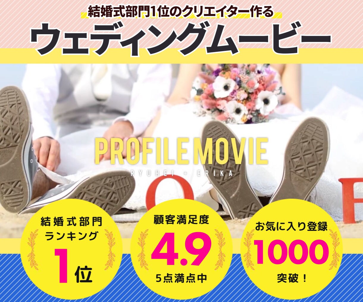 世界にひとつのオリジナル結婚式ムービーを作成します ココナラ結婚式ランキング1位のクリエイターが作成します！ イメージ1