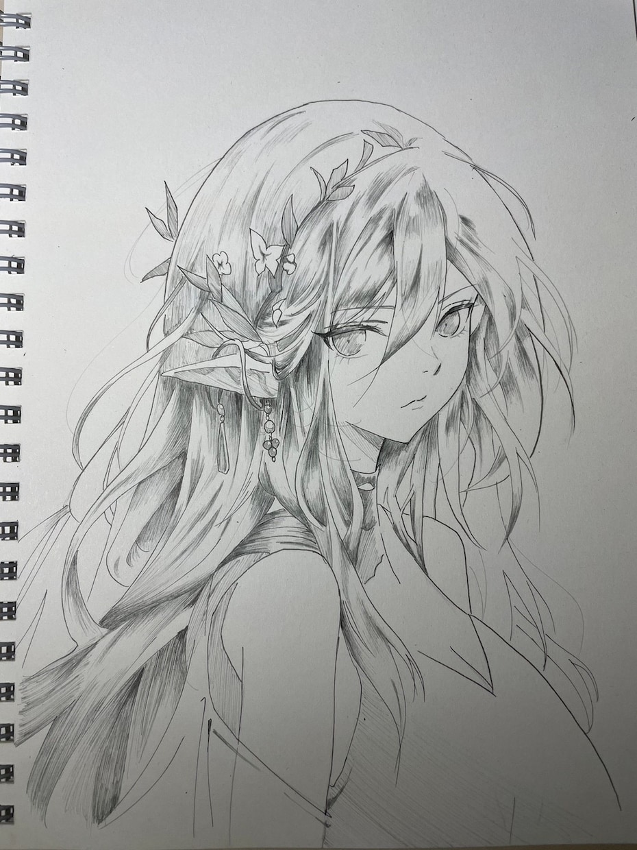 白黒イラスト郵送します 細かい斜線で絵を描きます、たまに筆ペンも使用します イメージ5