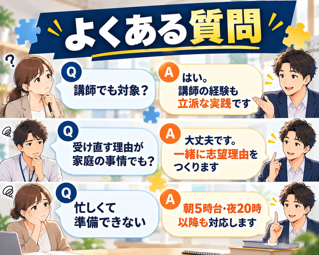 現職の受け直しに特化！教員採用試験面接対策をします 他県再受験に合格した現役教師が教採の不安を自信に変える60分 イメージ9