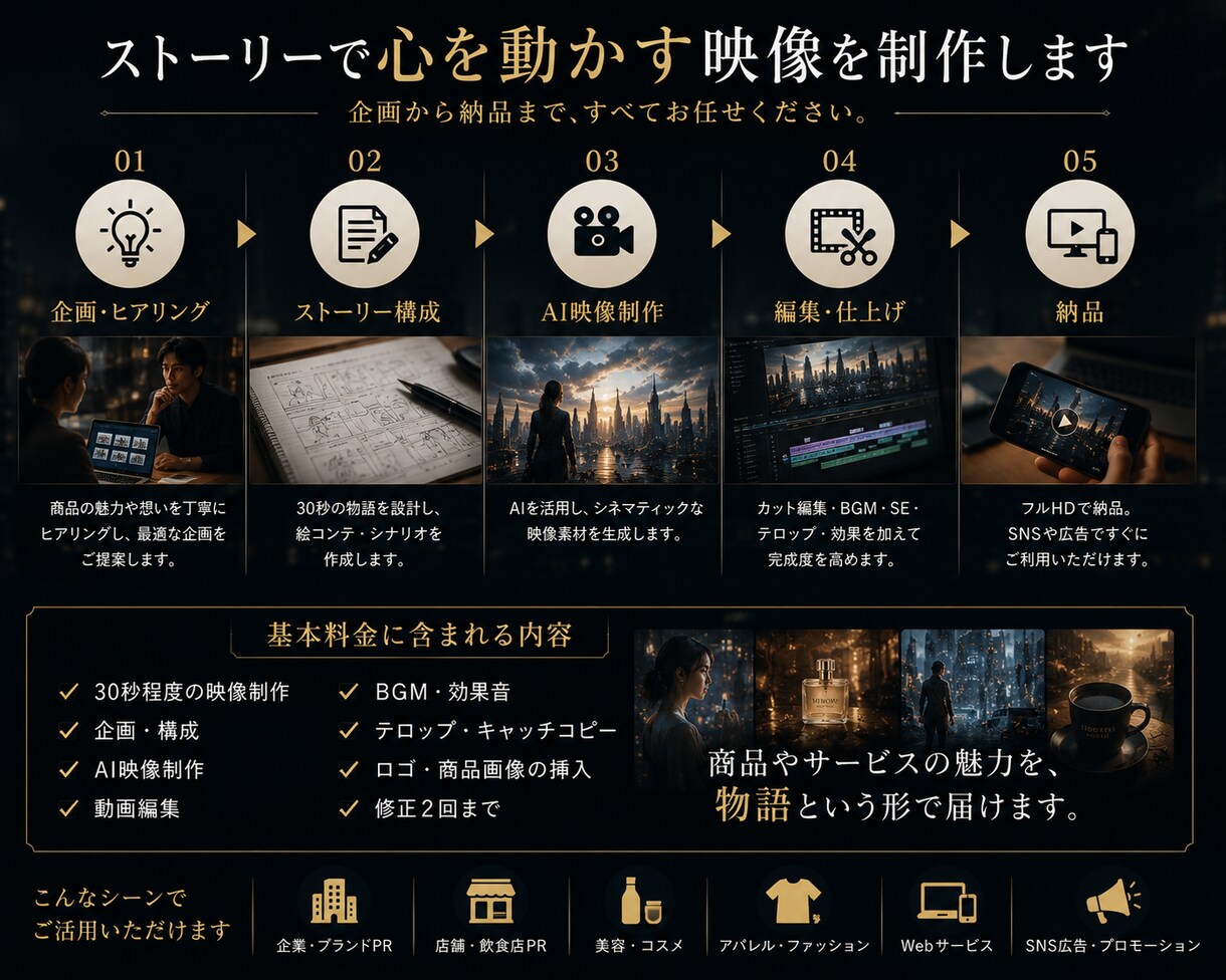 あなたの商品を30秒の映画にします 企画から映像化まで、物語で魅せるシネマティックCM制作 イメージ5