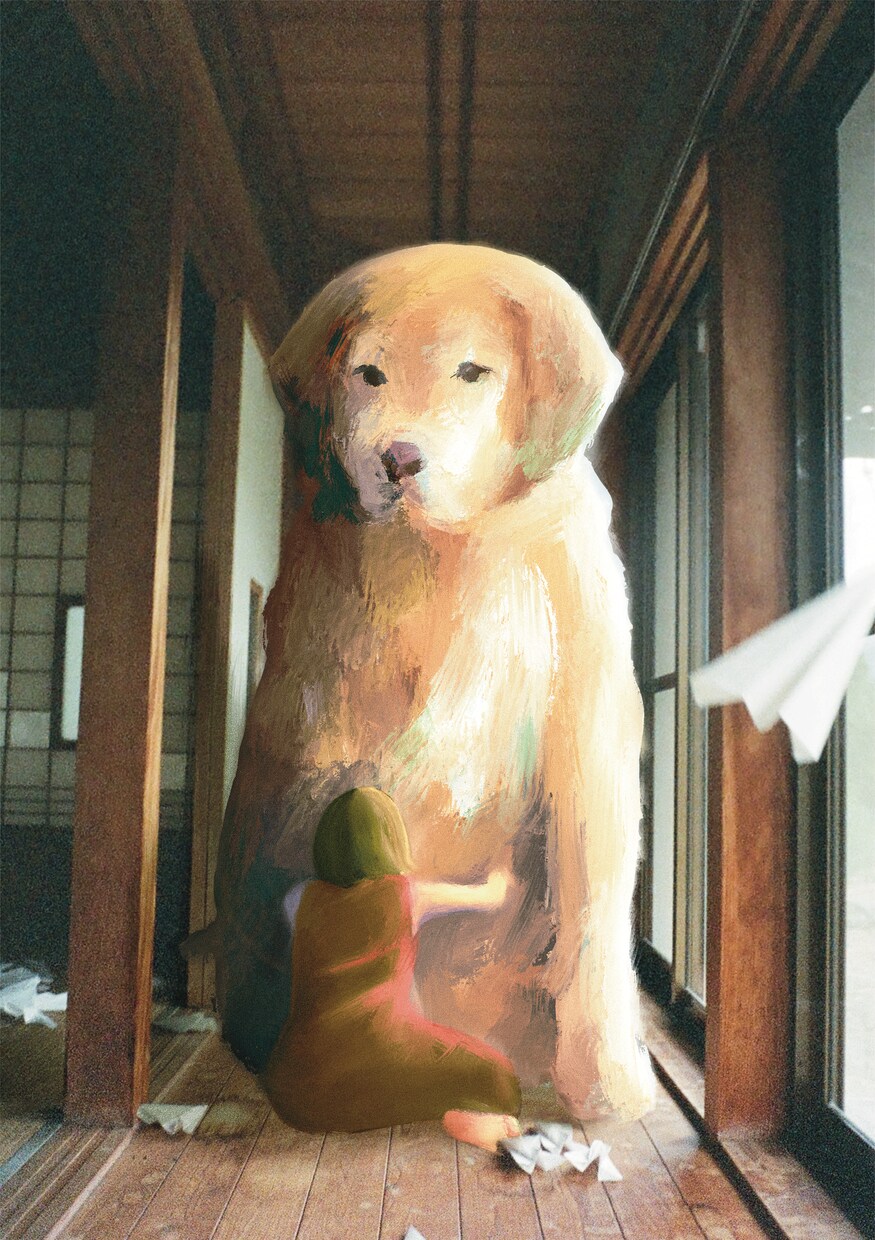 思い出の写真にイラストを溶け込ませます 写真の色調に合わせ人物やペットのイラストを イメージ1