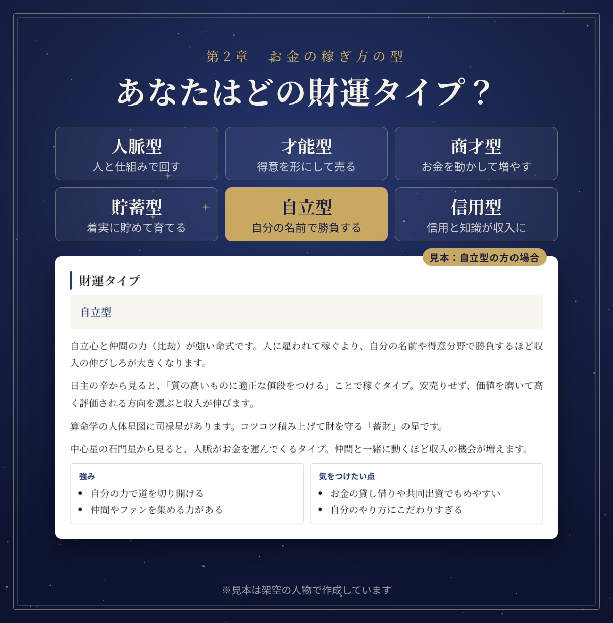 四柱推命・算命学・九星気学で金運と副業運を占います PDF鑑定書｜財運タイプ・向く副業・12年の運気の流れ イメージ4