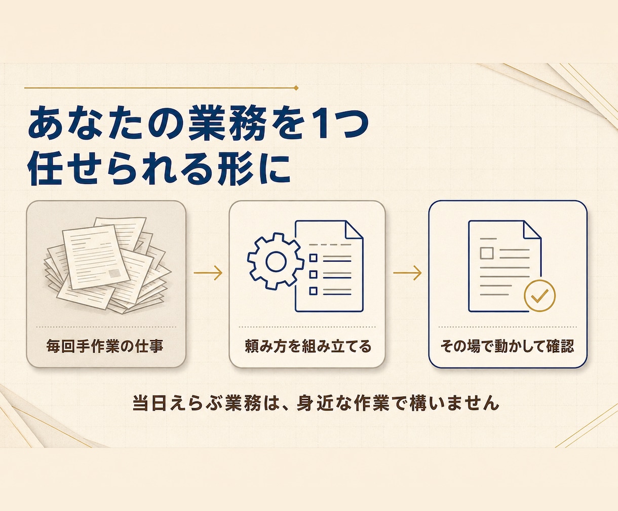 Claude Codeの業務活用を個別に伴走します 入れただけで止まった仕事を、任せられる形に イメージ5