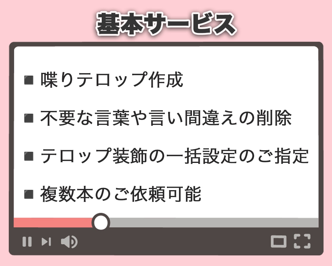Youtube動画など　テロップ挿入を行います 読みやすいテロップ&丁寧なサービスを提供いたします！ イメージ2