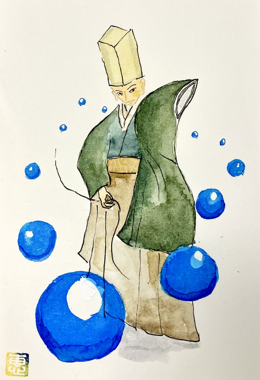 総実績7千件★浮世絵風に水彩で前世や守護霊描きます 美術系占い師がお客様を守る「見えない存在」を絵にします イメージ7
