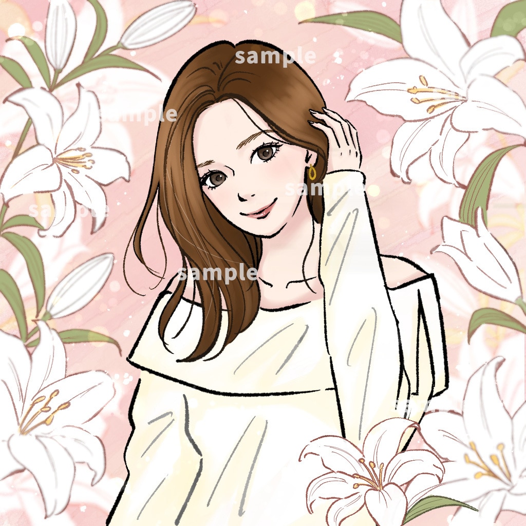 女性のイラスト描きます SNSアイコンや似顔絵などに◎ イメージ3