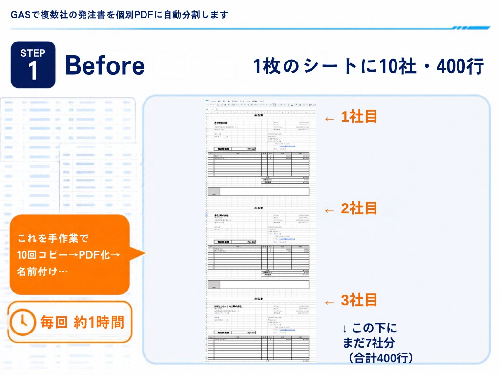 GASで複数社の発注書を個別PDFに自動分割します 貿易実務歴20年が開発｜10社分を個別PDFに自動命名 イメージ4